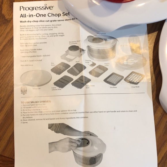 Chopper Set & salad spinner. Red and white. New original packaging - Picture 2 of 8